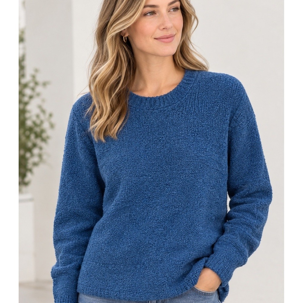 Madewell Sweater Merino Wool Blue Womens XL Chunky Knit Pullover NT354